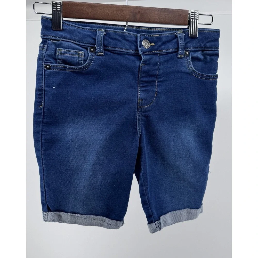 Girls Denim Shorts Lot SO & Justice Blue Casual Distressed Cuffed Stretch Sz 10